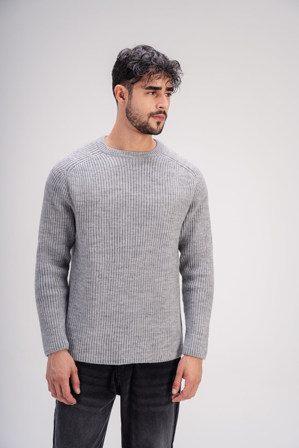 Crew Neck Knit in Grey