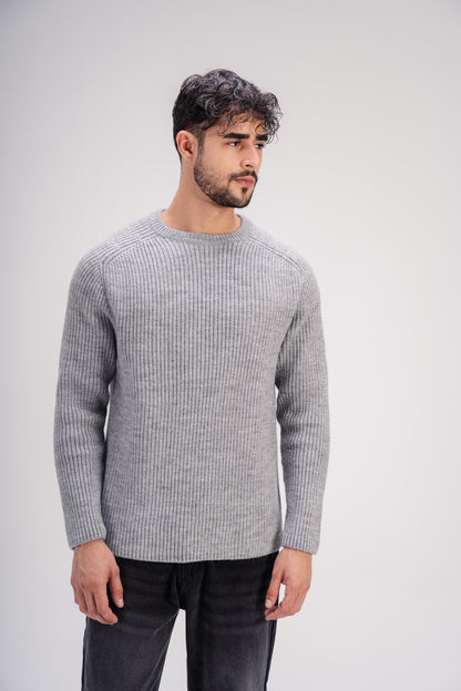 Crew Neck Knit in Grey