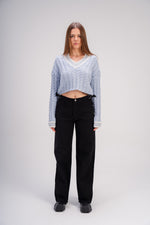 Cable Knit Sweater in Light Blue