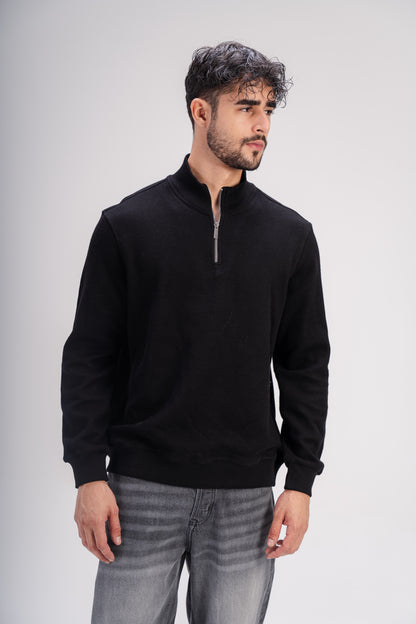 Quarter-Zip Cashmere in Black