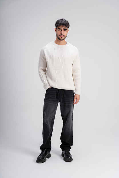 Crew Neck Knit in Off White