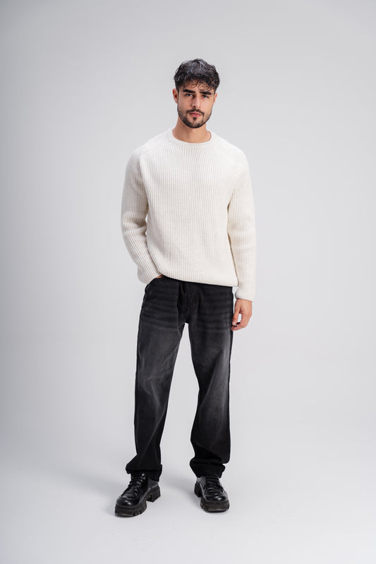 Crew Neck Knit in Off White