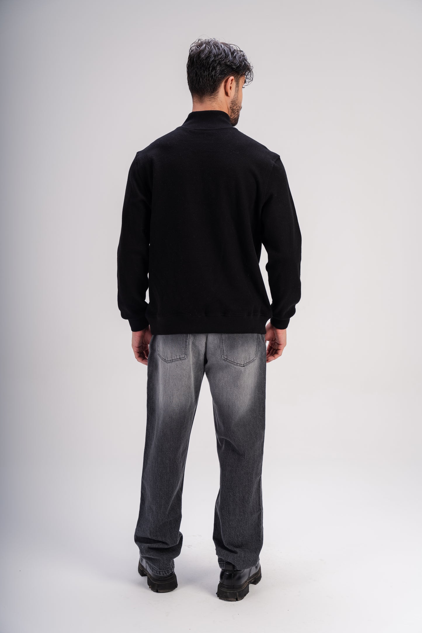 Quarter-Zip Cashmere in Black