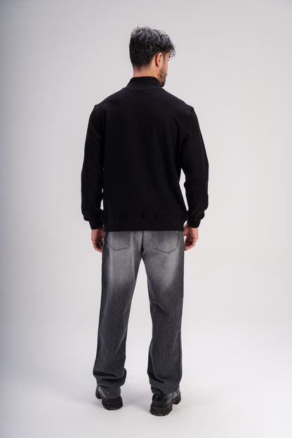 Quarter-Zip Cashmere in Black