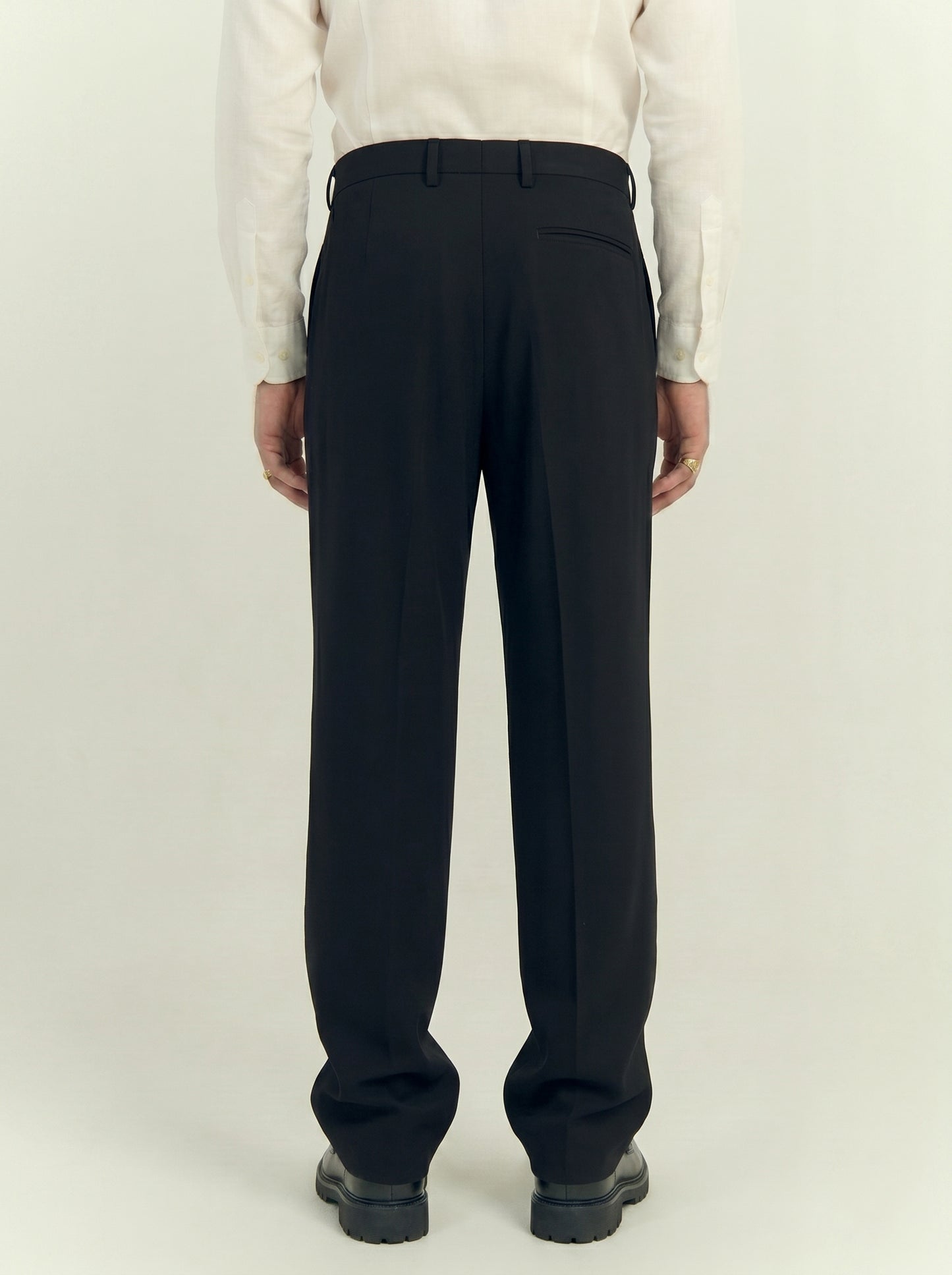 Men's Tailored Smart-Casual Pleated Trousers Black
