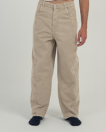 Relaxed Fit Paneled Wide-Leg Pants - Sand