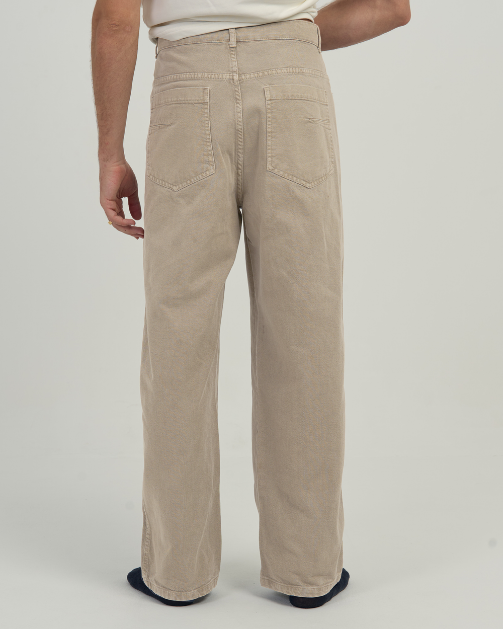 Relaxed Fit Paneled Wide-Leg Pants - Sand
