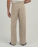 Relaxed Fit Paneled Wide-Leg Pants - Sand