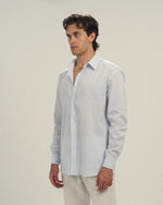 Striped Linen Shirt Sky Blue