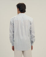 Striped Linen Shirt Sky Blue