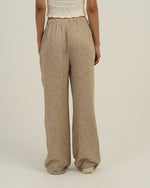 Women's Relaxed Linen-Blend Wide-Leg Trousers Beige