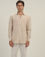 Striped Linen Shirt Beige