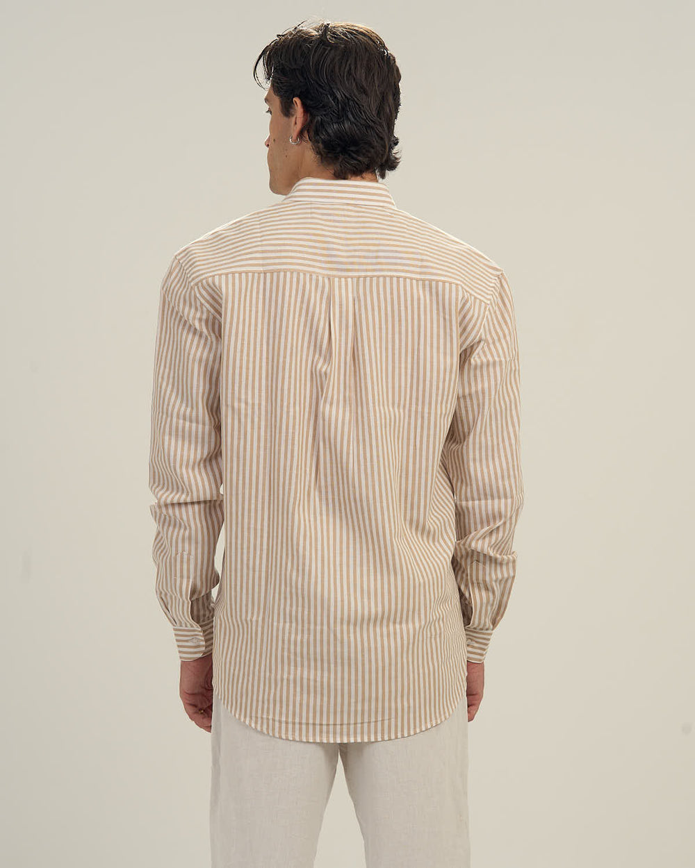Striped Linen Shirt Beige