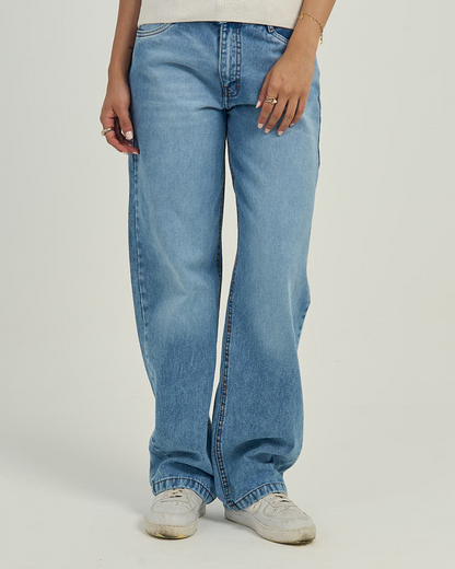 Women's High-Rise Wide-Leg Relaxed Jeans Blue