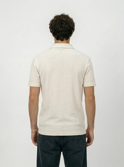 Button Down White Polo T-Shirt