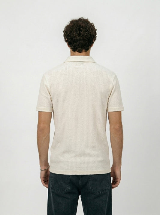Button Down White Polo T-Shirt
