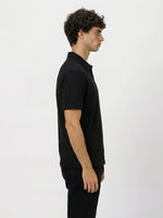 Button Down Black Polo T-Shirt