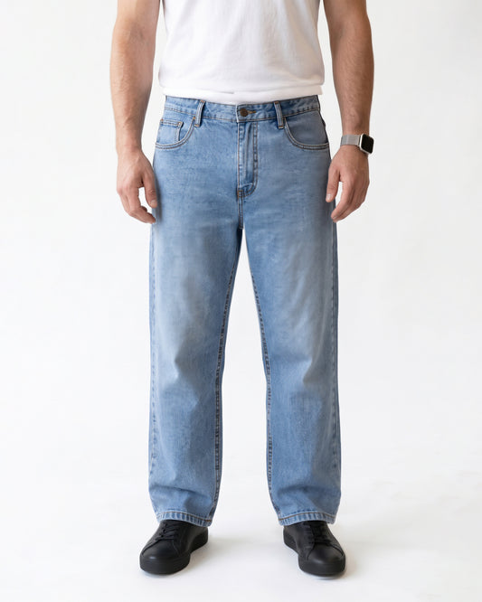 Men's Relaxed Straight-Leg Denim in Blue