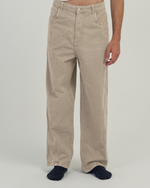 Relaxed Fit Paneled Wide-Leg Pants - Sand