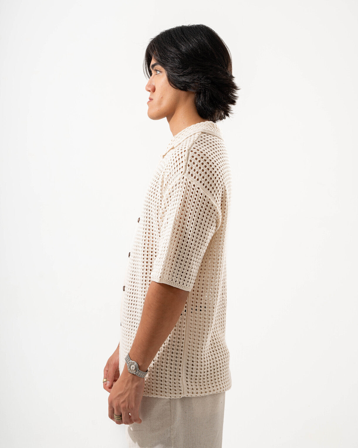 Beige Crochet Shirt